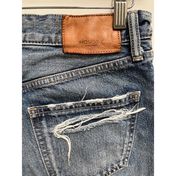 Moussy Vintage Denim Jeans in label Cowhide Leather size 27 - Picture 4 of 10